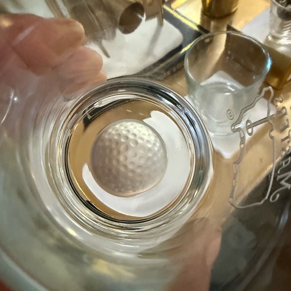 Masters double old fashioned Whiskey Clear Glass Golf ball bottom Set - Picture 9 of 10